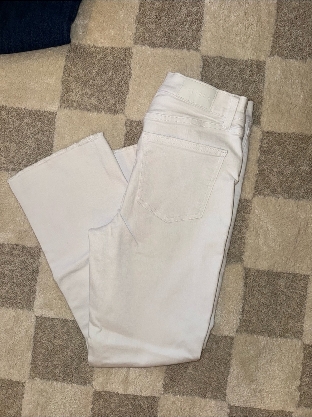 pistola White Cropped Straight Jeans